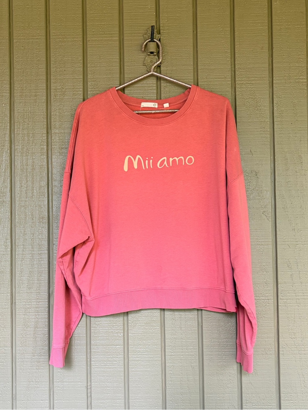 tasc Performance Mii Amo Resort Crewneck Sweatshirt XL Coral Red Bamboo Cotton